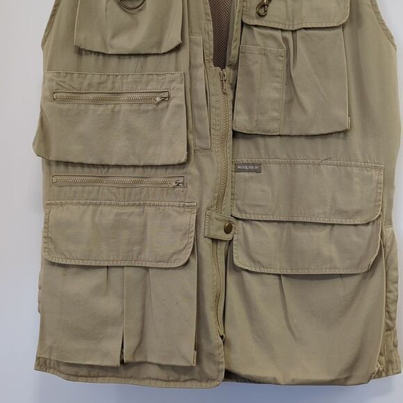 Woolrich Vest Outdoor All Purpose Khaki Lot's Of Pockets Euc Med - Picture 4 of 10
